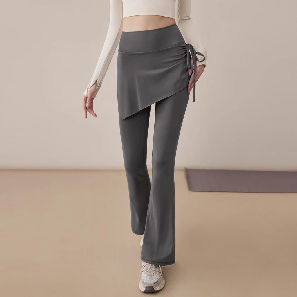 Spring 2025 Fashion Yoga Skirt Pants: Flared Fitness Trousers for Running & Sports