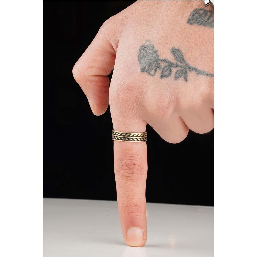 Модель Caesar Crown Leaf, унисекс, регулируемое двойное цветное кольцо