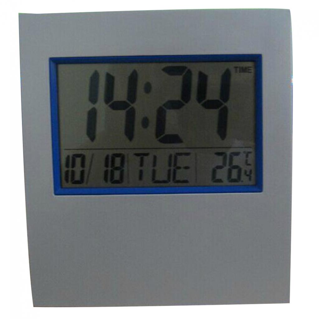 Настольные часы ЛКД цифровые серебряные/настенные часы с сигналом температуры календаря