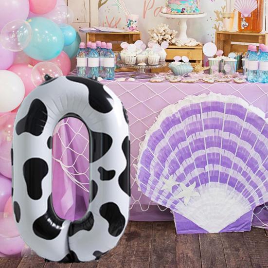 Воздушный шар с номером коровы, большой удобный складной детский день рождения, черно-белый узор, номер коровы