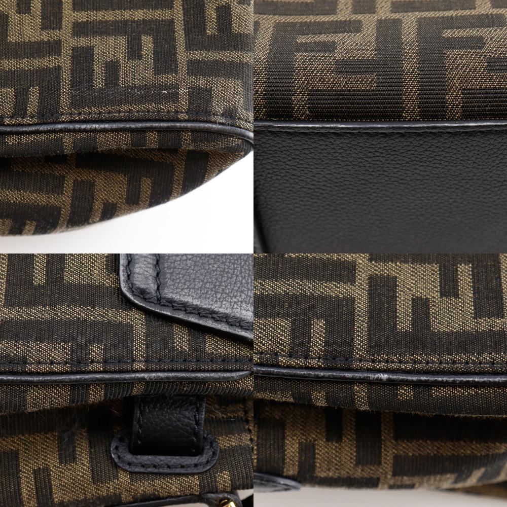 Fendi Сумка La Medusa Zucca x Versace Fender 2WAY через плечо Черный / Коричневый Нейлоновый канвас/кожа Женская Б/у