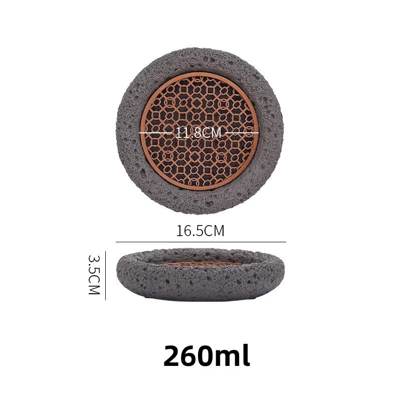 Black Cement Tableware Dinner Plate stone Sashimi sushi Disc Dry Ice Tray Plate Dessert Plates Dim Sum Dish Steak Plates Bowl