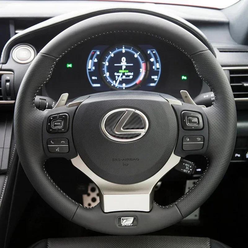 WDM2 2026 Hot Interior Stickers Carbon Fibre Car Steering Wheel Badge Sticker For Lexus RX350 GX460 GS350 IS250 IS350 ES350 ES250 ES