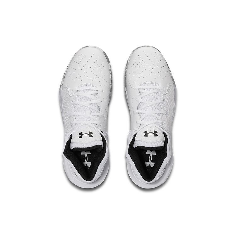 Under Armour Jet 21 Round Toe Slip Resistant Durable Breathable Mid Top Basketball Shoes Men Sneaker White Gray 3025348-103