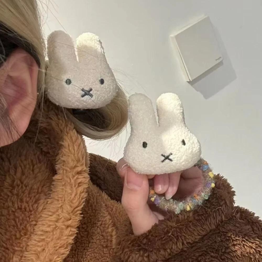 Miffy Kawaii Hair Tie Hairpin Brooch Bangs Clip Cute Cartoon Hair Rope Pendant Sweet Girl Birthday Christmas Gift