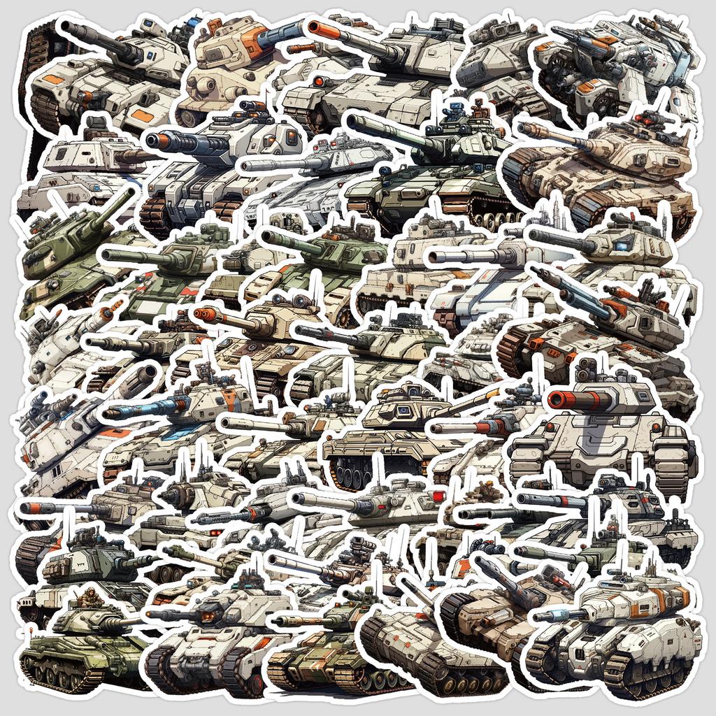 50 листов стикеров-граффити серии Tank, канцелярские стикеры, для стаканов для воды, ноутбуков, водонепроницаемые декоративные стикеры