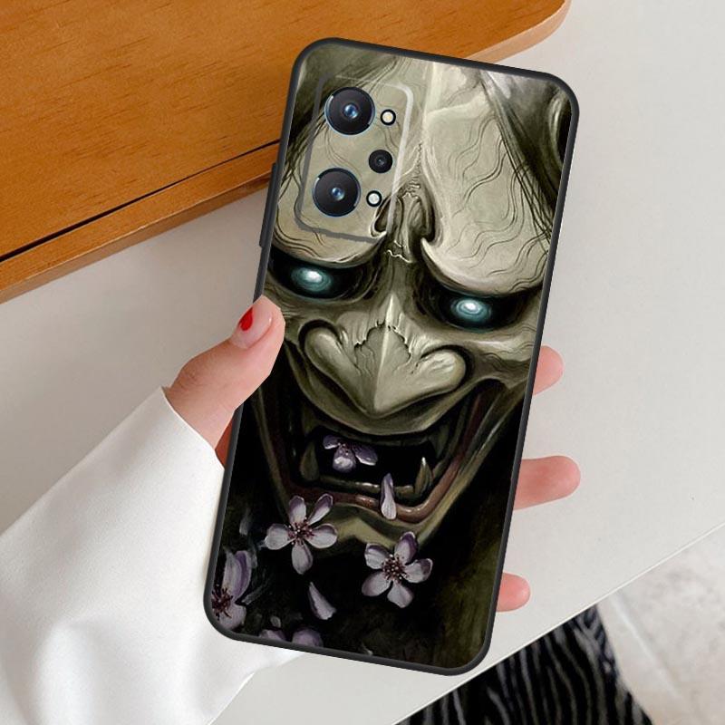 Japanese Oni Hannya Demon Mask For Realme 14 10 11 12 13 Pro Plus GT6 GT7 15 Pro C65 C67 C63 C61 C55 C51 C53 C35 C75 Case