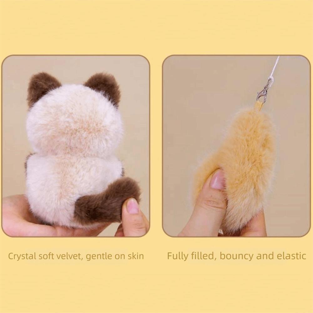 Stuffed Doll Cat Pendant Soft Cartoon Siamese Kitten Doll Lovely Cat Plush Toys Girl Boy