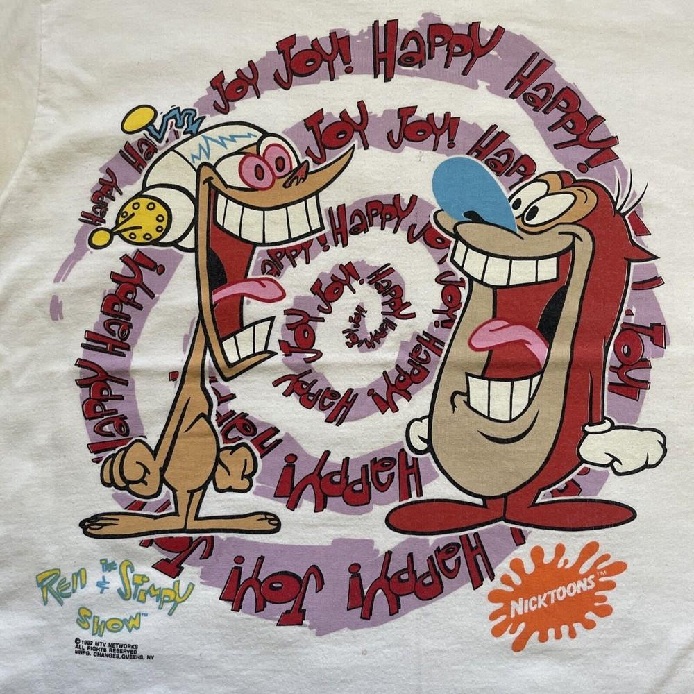 Футболка Ren & Stimpy Happy Joy Для мужчин Женщин Все размеры S-4XL YI122 Унисекс Футболка
