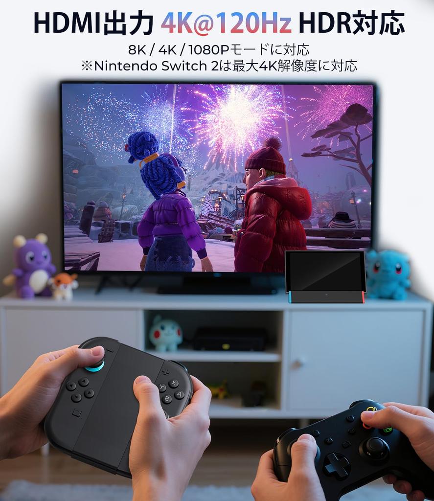 Antank S3 MAX Switch 2 Док-станция Совместимая ТВ-док-станция для Switch с HDMI 2 USB Портативная и Портативная док-станция – (2-е поколение) Выход 4K@120 Гц, Порты, Type-C