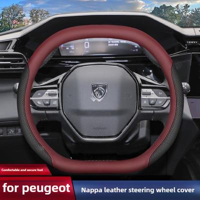 Кожаная накладка на руль автомобиля для новых Peugeot E-4008 E-5008 E-2008 E-Rifter 308 208 GT Аксессуары для интерьера 2025