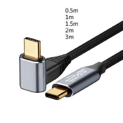 Кабель USB C Type C на Type C 100 Вт, 90 градусов, 10 Гбит/с, для быстрой зарядки, с прямым углом