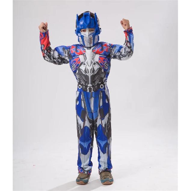 Boys Optimus Muscle Prime Fancy Dress American Boy Superhero Purim Halloween Book Week Child Captain Costume