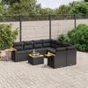 VidaXL Garden Lounge Set with Cushions 9 Pcs, Patio Sofas, Patio Furniture Set, Outdoor Furniture, Black 3259066