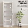 Storage Cabinet 175 cm with Storage Space, Kitchen Cabinet with Soft-Close Doors and Adjustable Shelves, White