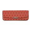 Inden Indenya Yushichi Uehara Indenya Genuine Leather Hard Glasses Case Model Number 4206 Red Background X White Lacquer Hemp Leaf Pattern Genuine