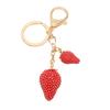 Cute Strawberry Shaped Pendant Keychain Women Alloy Exquisite Key Ring Decoration for Handbag Purse