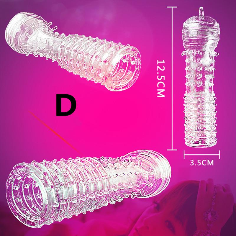 Многоразовый презерватив с рукавом для пениса, Мужской чехол с задержкой увеличения клитора, кристально прозрачные презервативы, секс-игрушки для взрослых