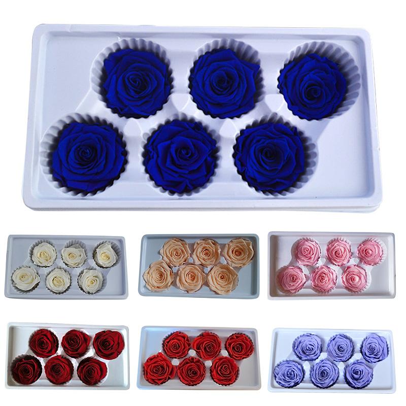 6 шт./кор. вечная жизнь цветок вечеринка декор роза цветок DIY консервированный подарок высокое качество День матери 5-6 см свадьба День святого Валентина