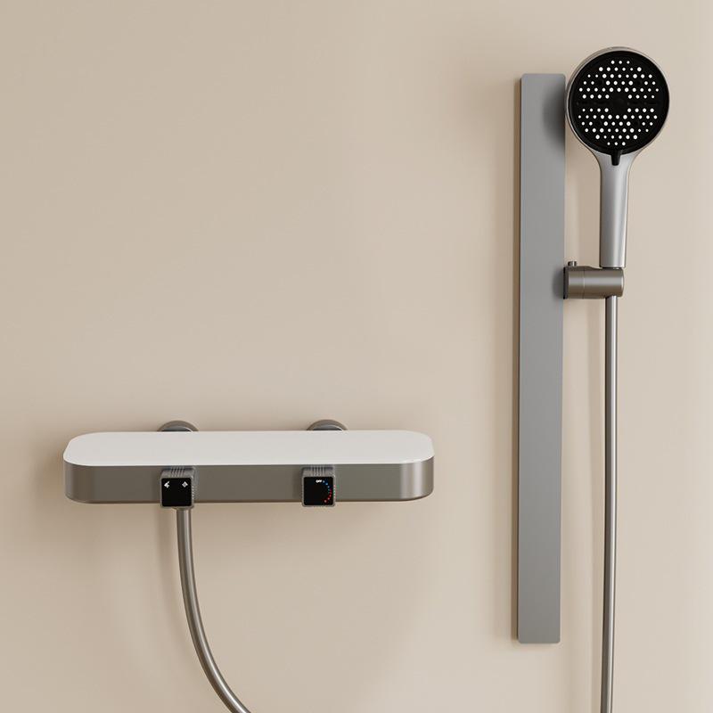 Роскошная полностью медная лейка тропического душа с большой полкой и регулируемым контролем температуры