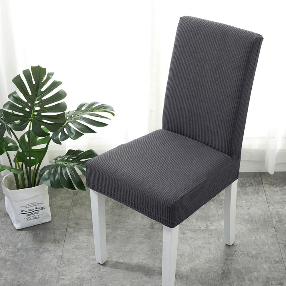 Universal Jacquard Chair Cover Stretch Solid Color Chair Covers Dining Room Wedding Hotel Banquet Home Decor Washable Seat Case