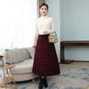 Winter and Autumn New Thickened Warm Cotton Elastic High Waist Slim Pocket Skirts Black