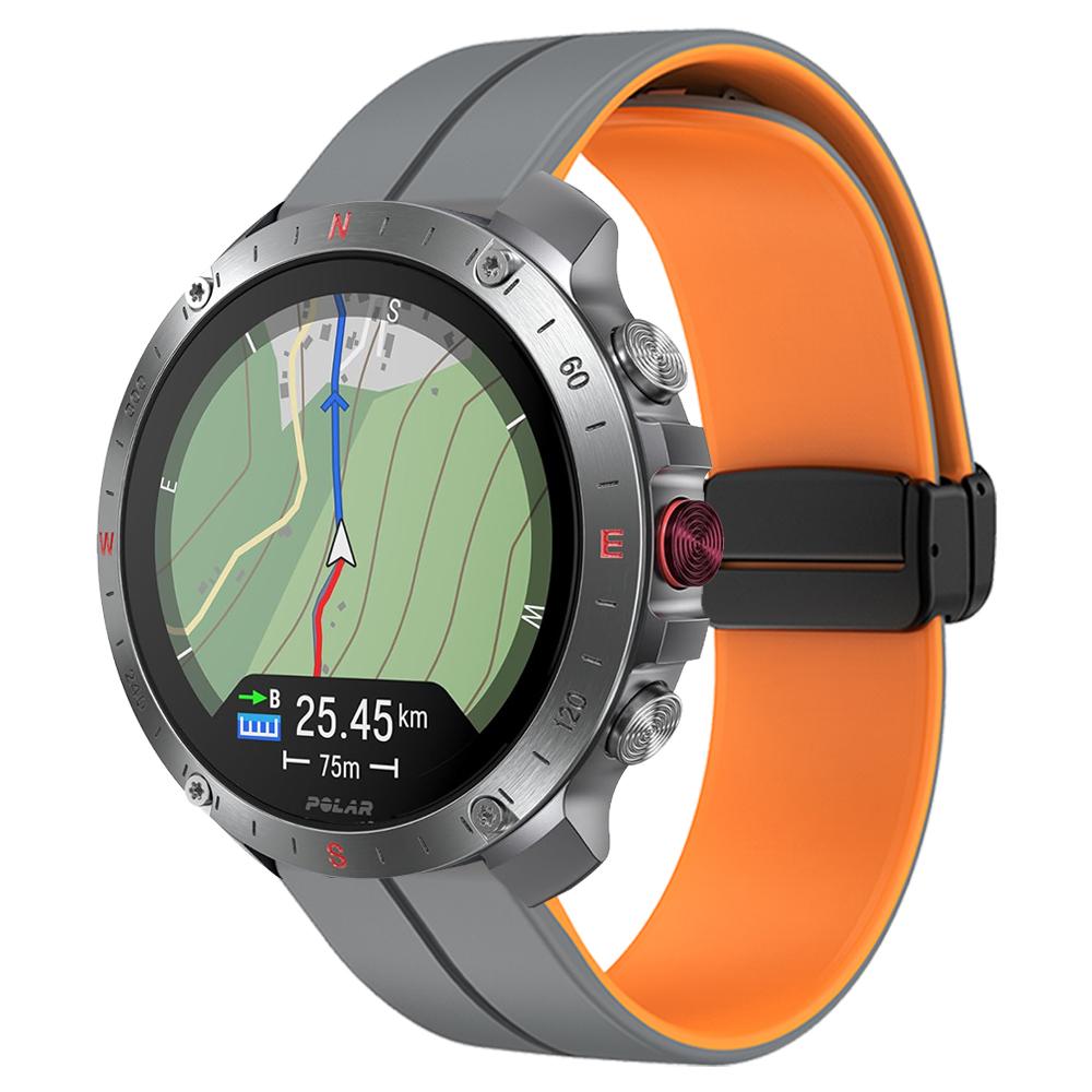 22 мм 20 мм Магнитная пряжка Силиконовый ремешок для POLAR Grit X2 Pro Titan / Vantage V3 M M2 / Ignite 3 2/Pacer / Unite Ремешок