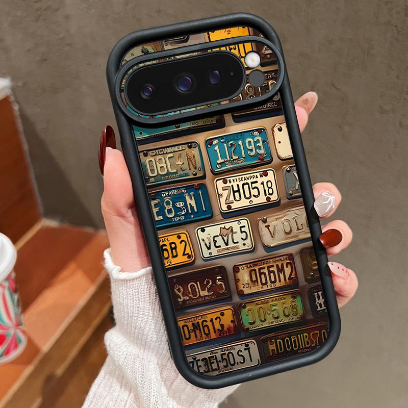 Ретро номерной знак TPU чехол для Google Pixel 10 8 7 Pro Pixel 10 9 Pro XL Ударопрочный силиконовый чехол для Google Pixel 9A 7A 8A