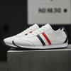 Leather spring thin little white shoes men's ice silk cloth shoes summer breathable sports little white shoes
