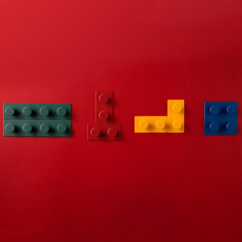 4Pcs/Set Building Block Key Hooker Wall Coat Hook Modern Decoration Home Hall Organization Door Back Decorative Hook