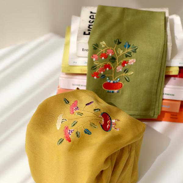 Embroidered “Flower & Auspice” Handkerchief – National Museum of Korea Exclusive