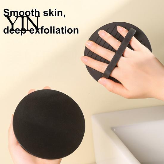 Daily Exfoliating Tool Rubber Bath Glove with Strap, Durable Elastic Silicone Shower Sponge Brush, Deep Skin Cleansing Mitt for Back And Shoulders Non