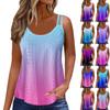 Женский модный повседневный жилет с градиентным цветным принтом и U-образным вырезом без рукавов, топ-бретелька