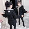 Модная верхняя одежда для девочек, зимняя одежда на пуху и хлопковой подкладке, детская повседневная толстая и средней длины одежда на хлопковой подкладке