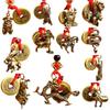2Pcs Brass Material Five Emperors Money Keychain Fengshui Pendant  Personal Accessories