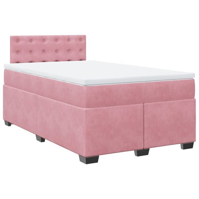 Maison Exclusive - Sommier à lattes de lit avec matelas Rose 120x200 cm Velours
