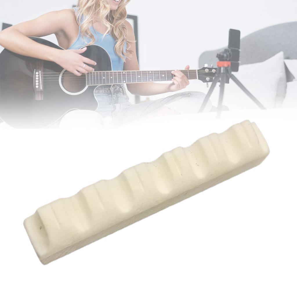 Acoustic Guitar Pre Slotted Bone Nut Replacement 6 String Guitar Top Nut Up Saddle Music Instrument Parts Easy Install
