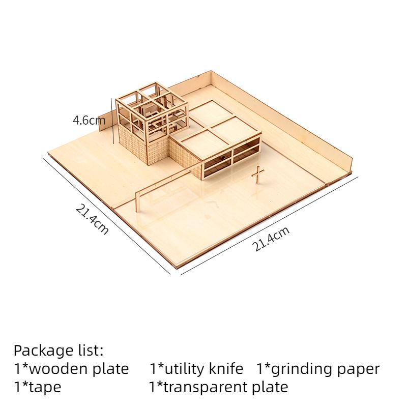 1:100 Japanese Architecture Model Kit Wooden Miniature Prefab House Building Set Modular Assembly Craft Project