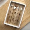 1pc Wooden Metal Key Hook Board Home Wall Decoration Living Room Entrance Storage Rack
