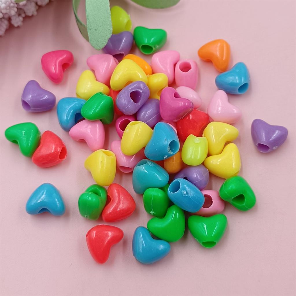 Сердечки из бисера в форме сердца, разноцветные браслеты, аксессуары, 50/100 шт., ожерелье с пентаграммой, серьги, аксессуары, акриловые бабочки, свободные серьги, бусины