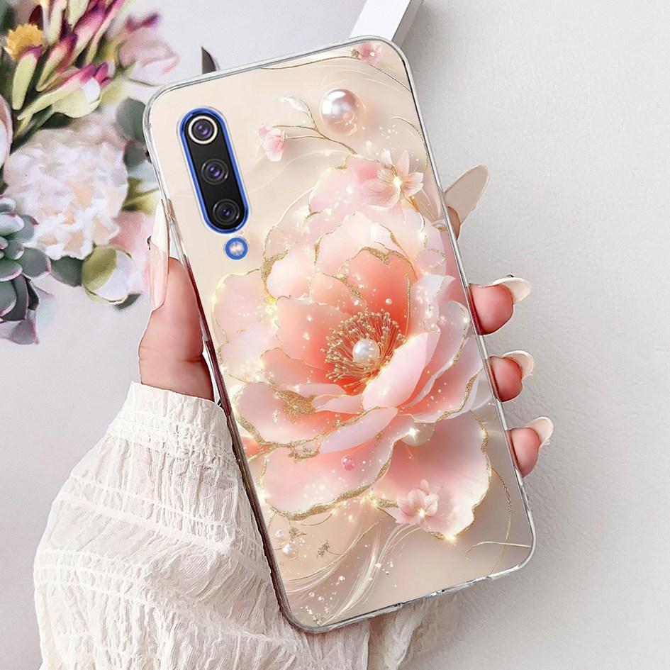 Чехол для Xiaomi Mi 9 SE Популярный Цветок Лотос Мягкий Силикон Прозрачный ТПУ Задняя Крышка Для Xiaomi Mi 9 Lite Funda Mi9 Mi9se Оболочка