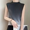 Женский весенний новый шерстяной камвольный круглый вырез вязаный жилет свободный градиентный цвет дизайн Sense без рукавов топы