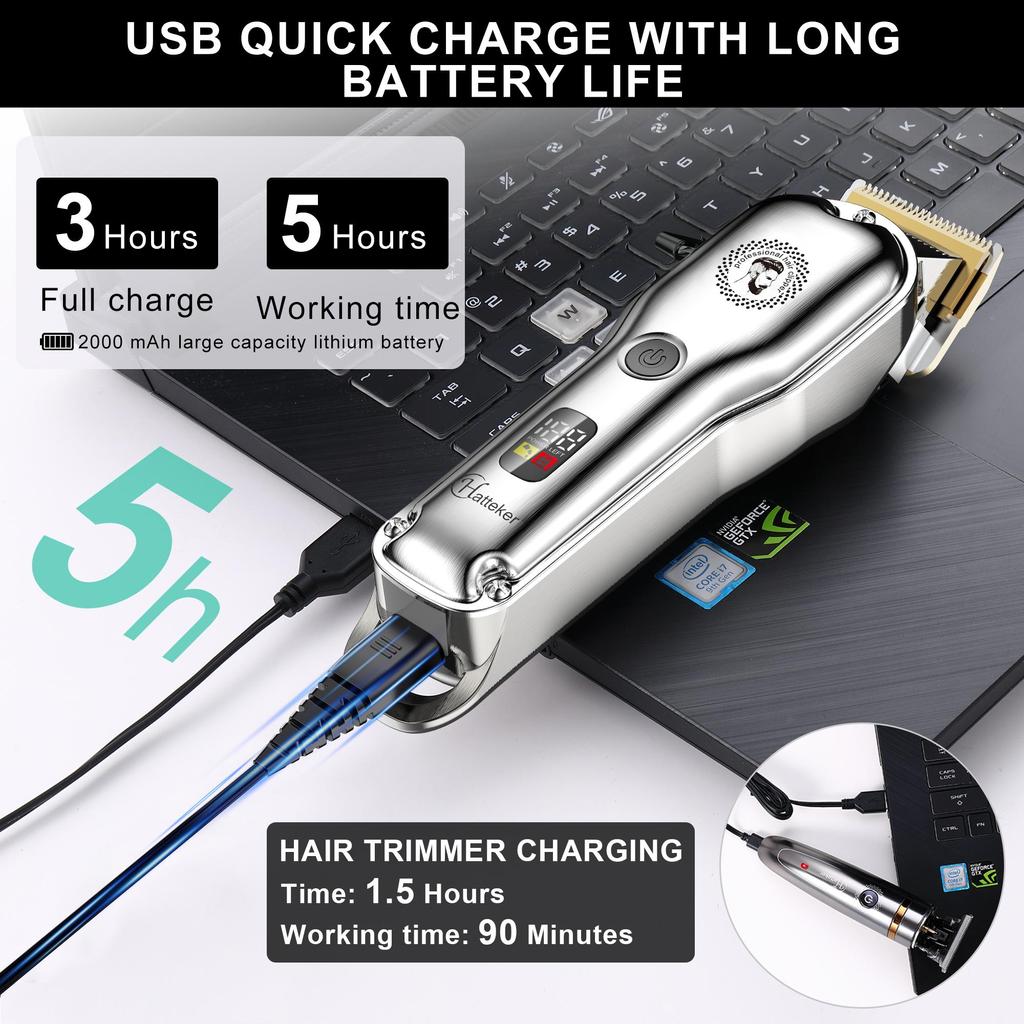 Hatteker Hair Clippers Beard Trimmer for Men Barber Clipper Set Nose Hair Trimmer Set