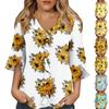 3/4 Sleeve Shirts For Women Cute Tops Graphic Tees  Blouses Casual Plus Size Basic Tops Pullover