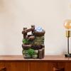 Mini Rockery Tabletop Fountain Waterfall w/LED Light Meditation Orb Ornament for Office Yoga Spa