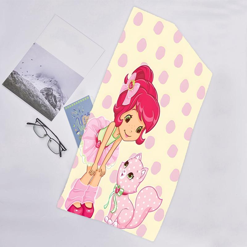 1pc Princess Strawberry6 Beach Towel, Beach and Seaside Swimming Pool Equipment, Fashion Pattern, Rectangular, Travel Essentials