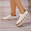 Вулканизированная обувь, женские кроссовки без шнуровки, неглубокие лоферы, дышащая повседневная женская обувь с открытыми отверстиями, женская обувь, большие размеры 43