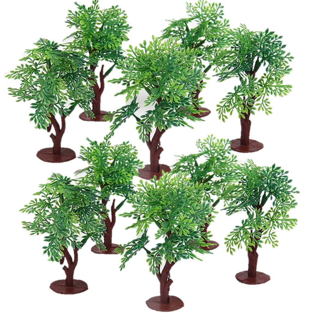 SAKIRABITO Diorama Trees Model Trees Set of 10 10cm Plastic Railway Model Structure Green