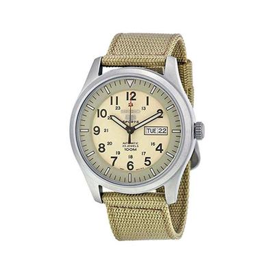 Бежевые аналоговые повседневные автоматические часы Seiko 5 Sports SNZG07K1 мужские (Доставка по всему миру)