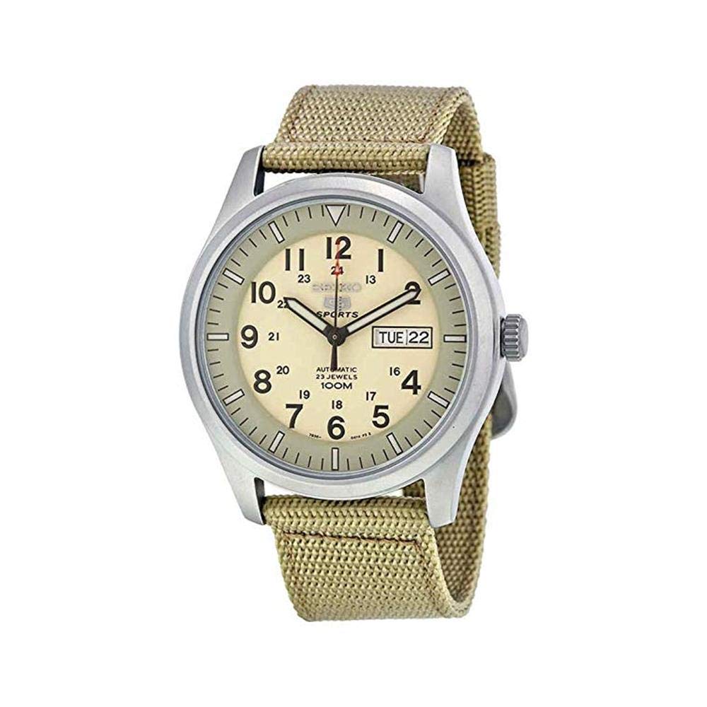 Seiko Beige Analog Casual Automatic Watch Seiko 5 Sports International Shipping Available Men's (SNZG07K1) -